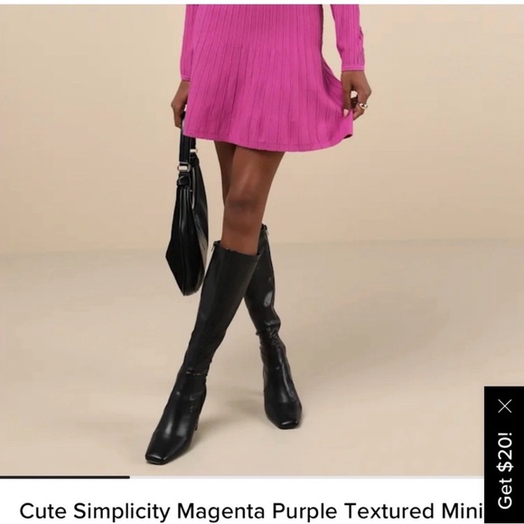 Pink Ribbed Knit Dress - Picture 3 of 4